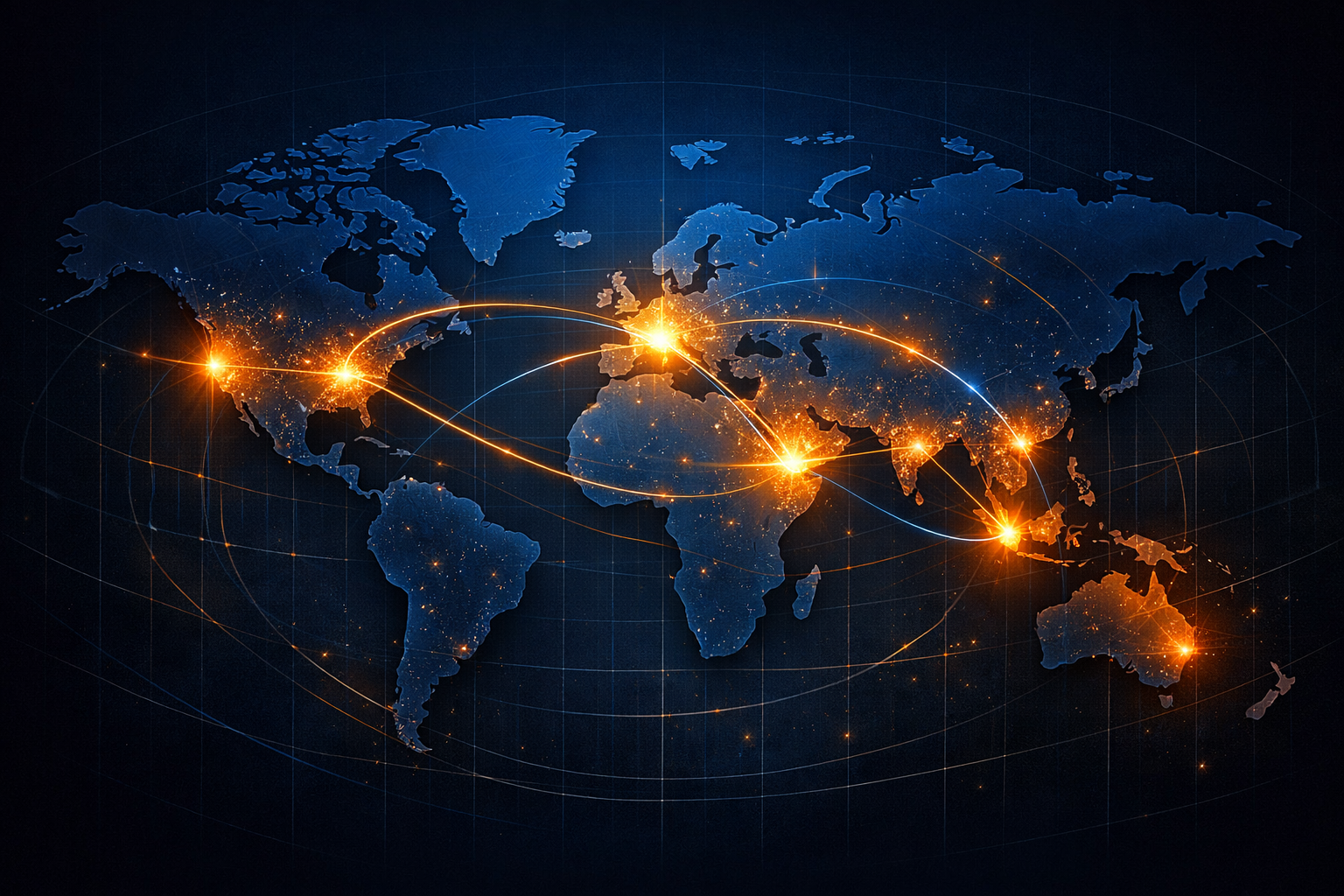 Global network map showing Telesto Energy offices and project locations
